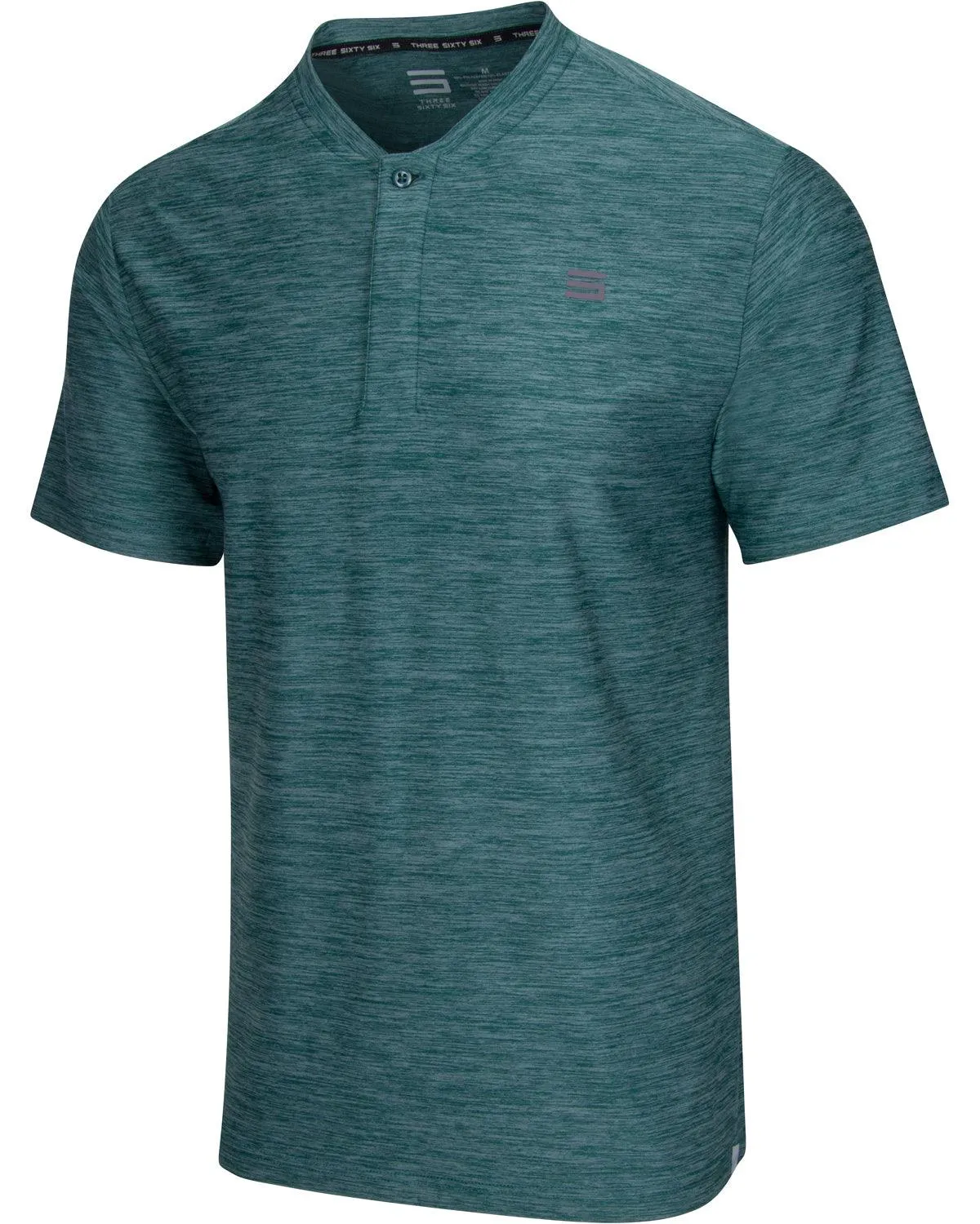 Men's Heathered Collarless Golf Polos