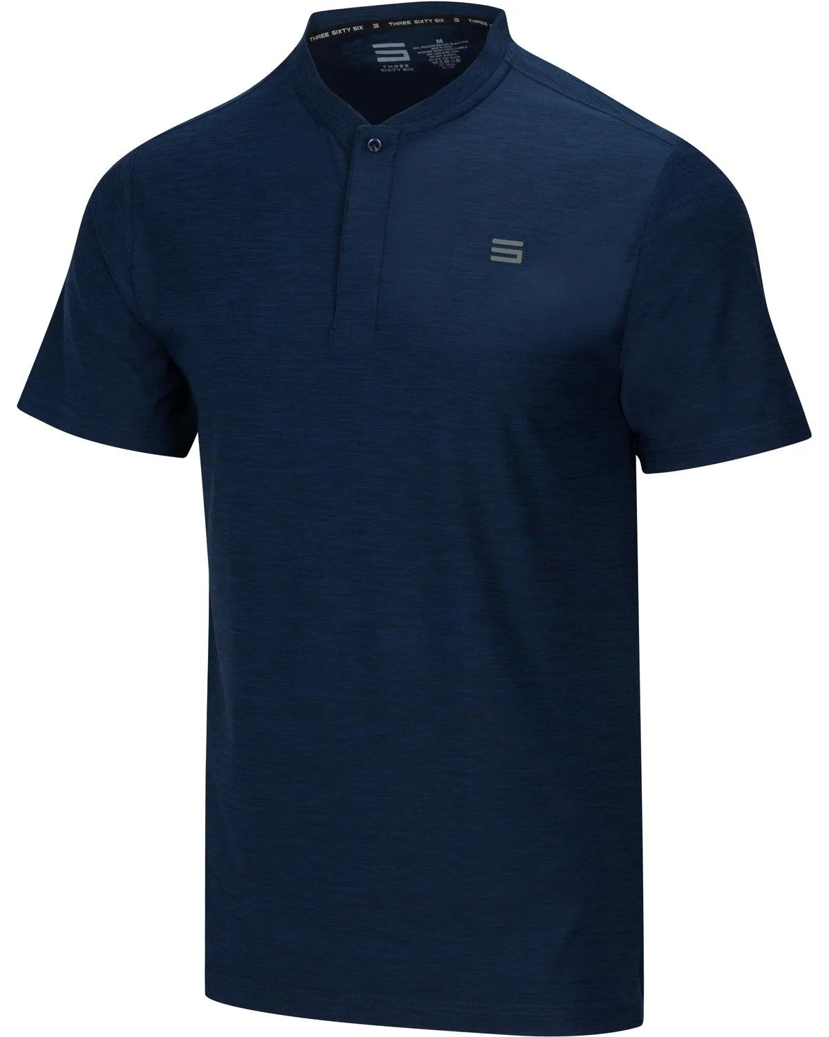 Men's Heathered Collarless Golf Polos