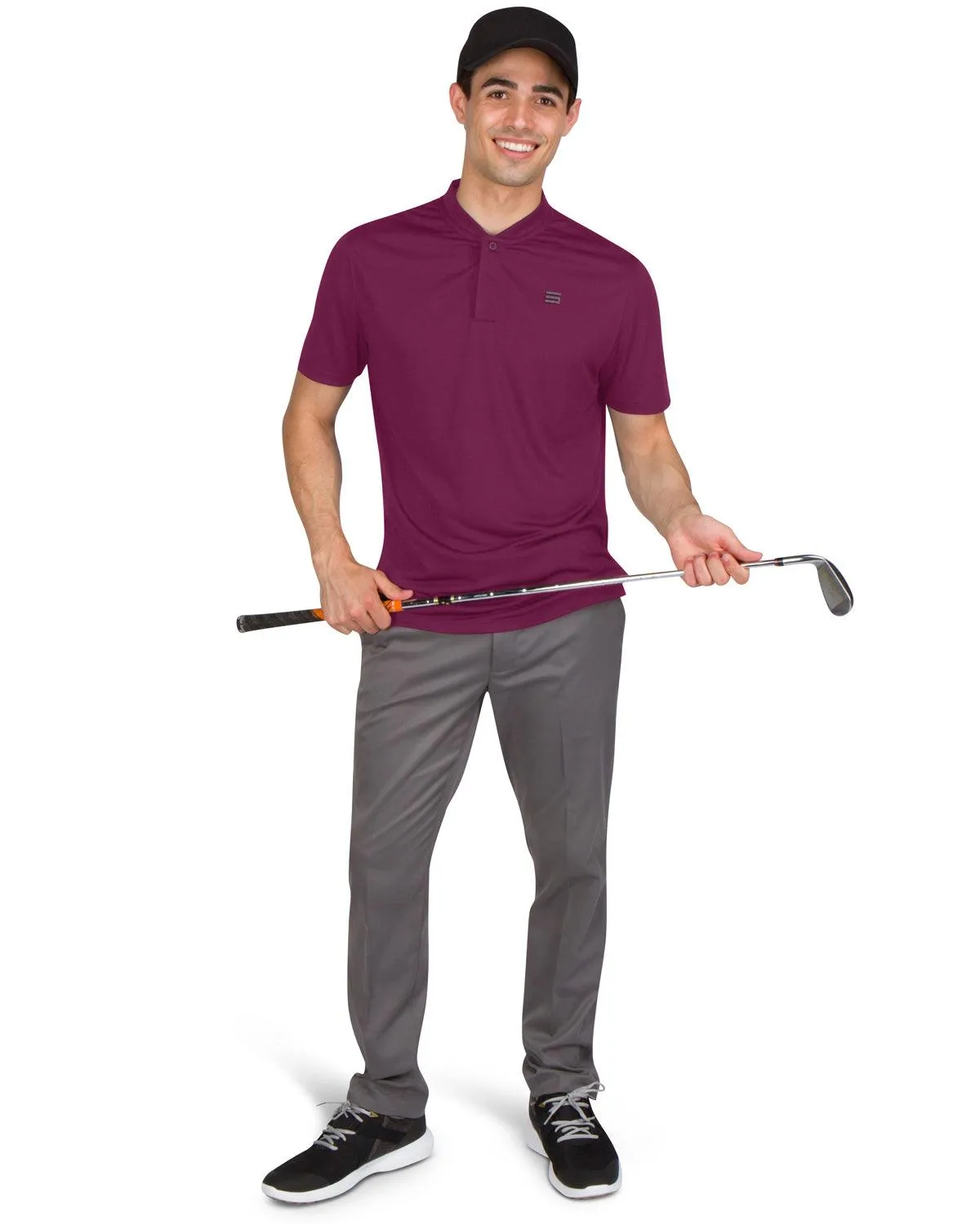 Men's Solid Collarless Golf Polo