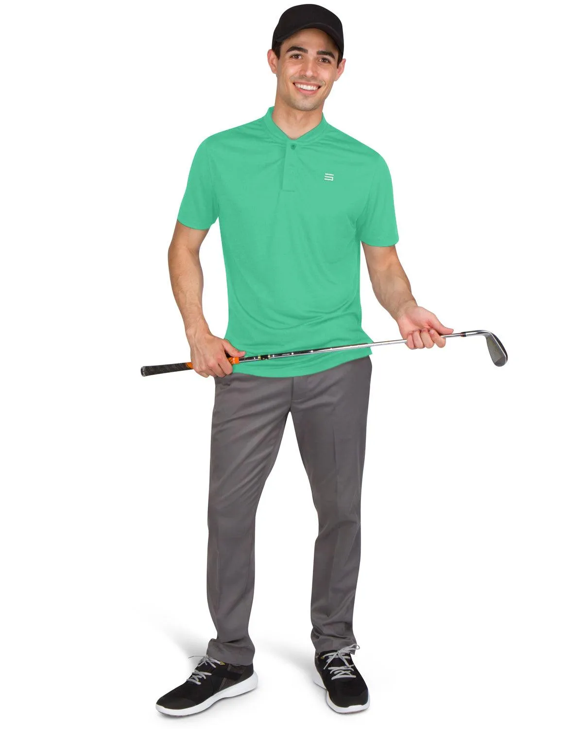 Men's Solid Collarless Golf Polo