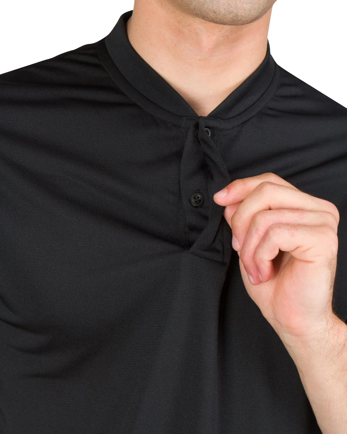 Men's Solid Collarless Golf Polo
