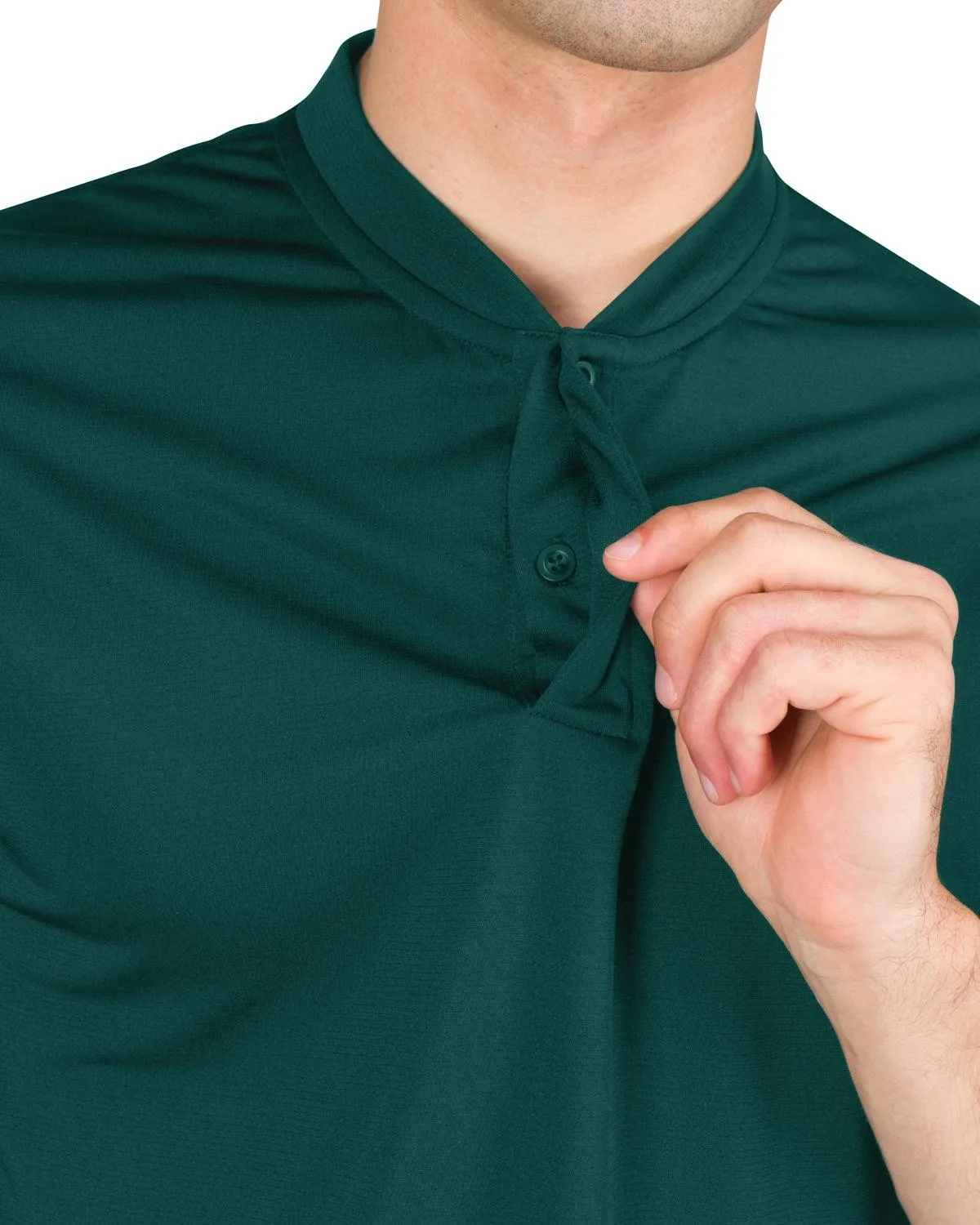Men's Solid Collarless Golf Polo