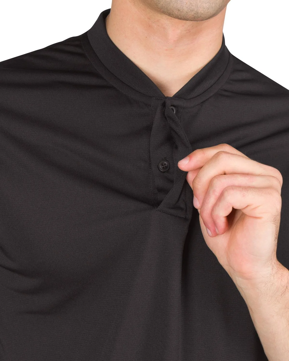 Men's Solid Collarless Golf Polo