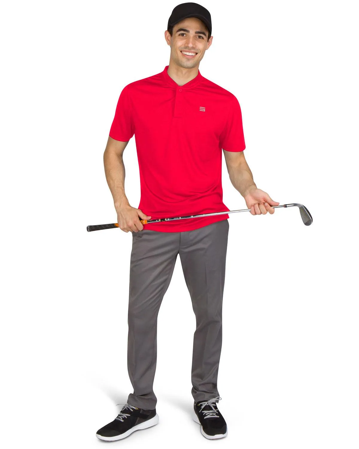 Men's Solid Collarless Golf Polo