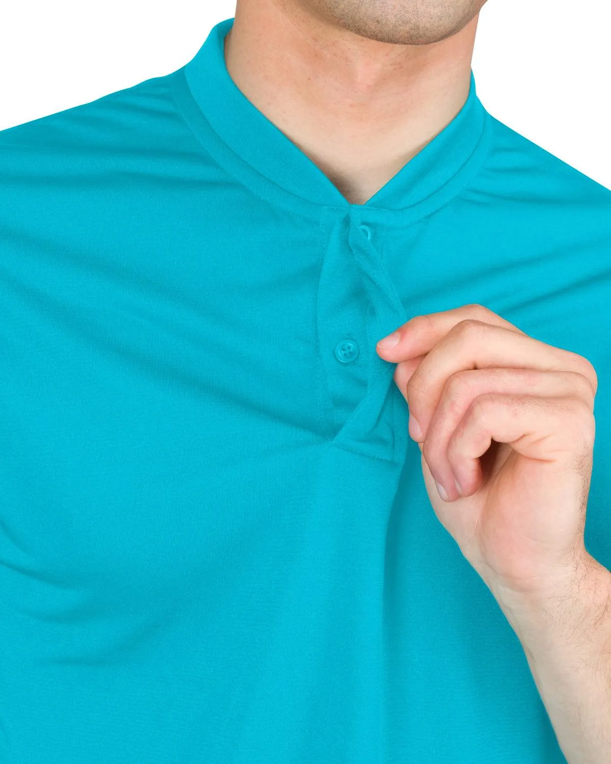 Men's Solid Collarless Golf Polo
