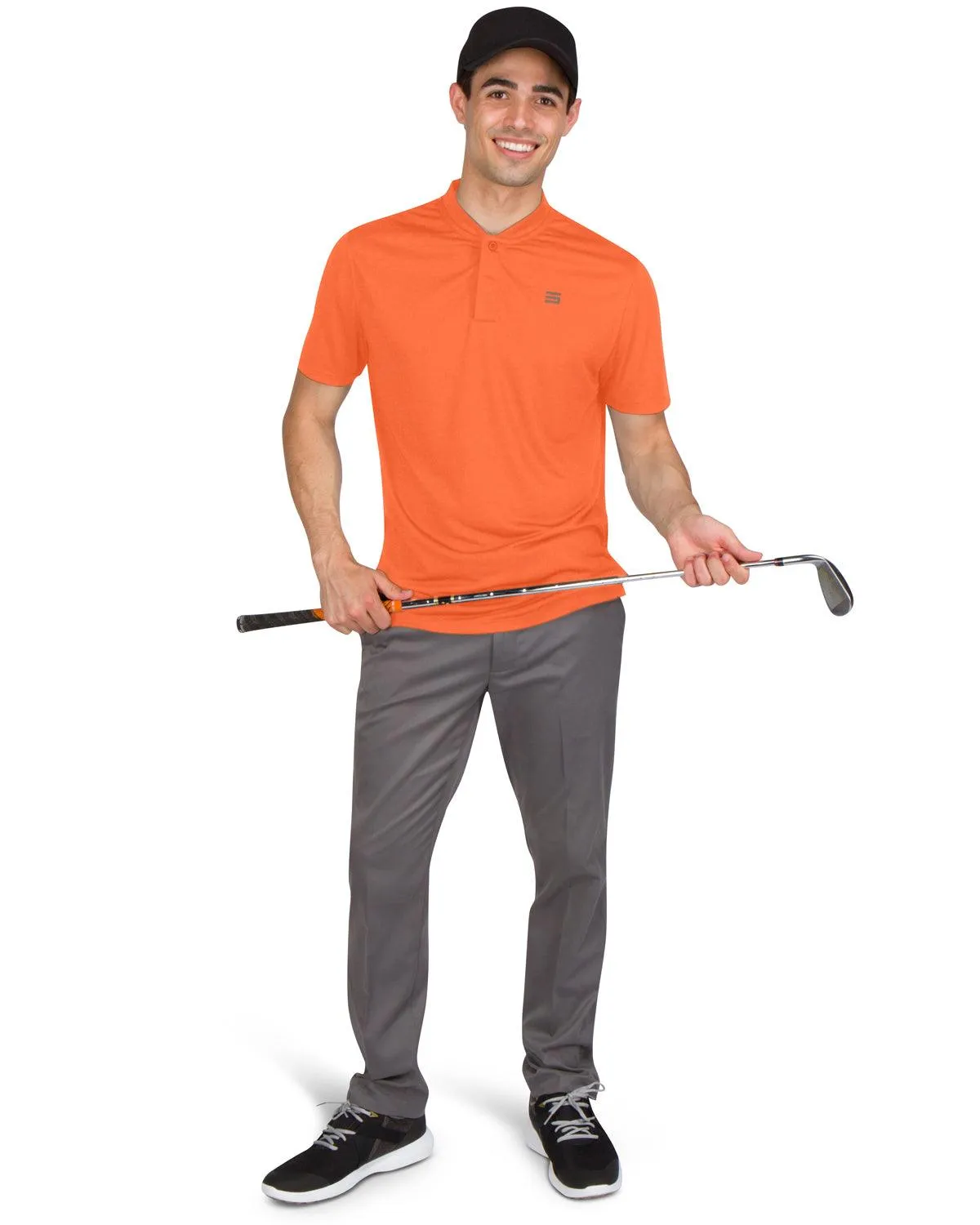 Men's Solid Collarless Golf Polo