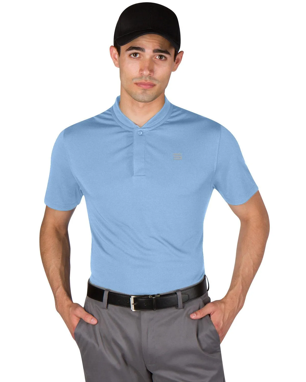 Men's Solid Collarless Golf Polo