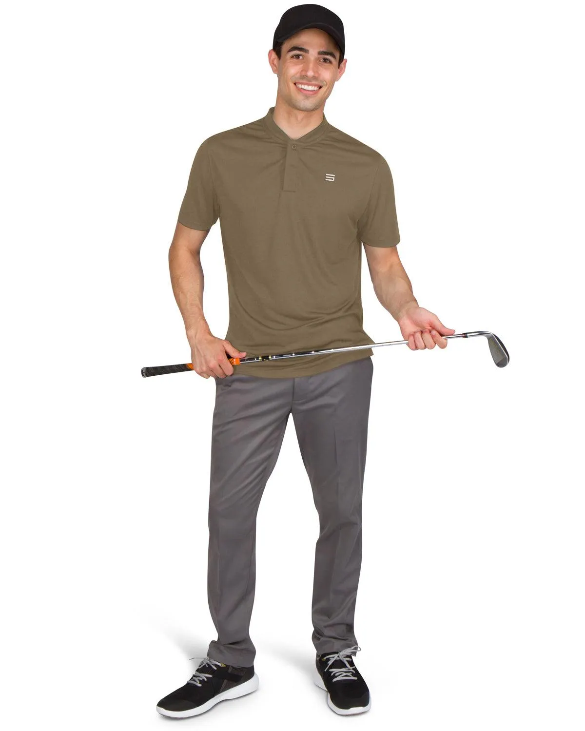 Men's Solid Collarless Golf Polo