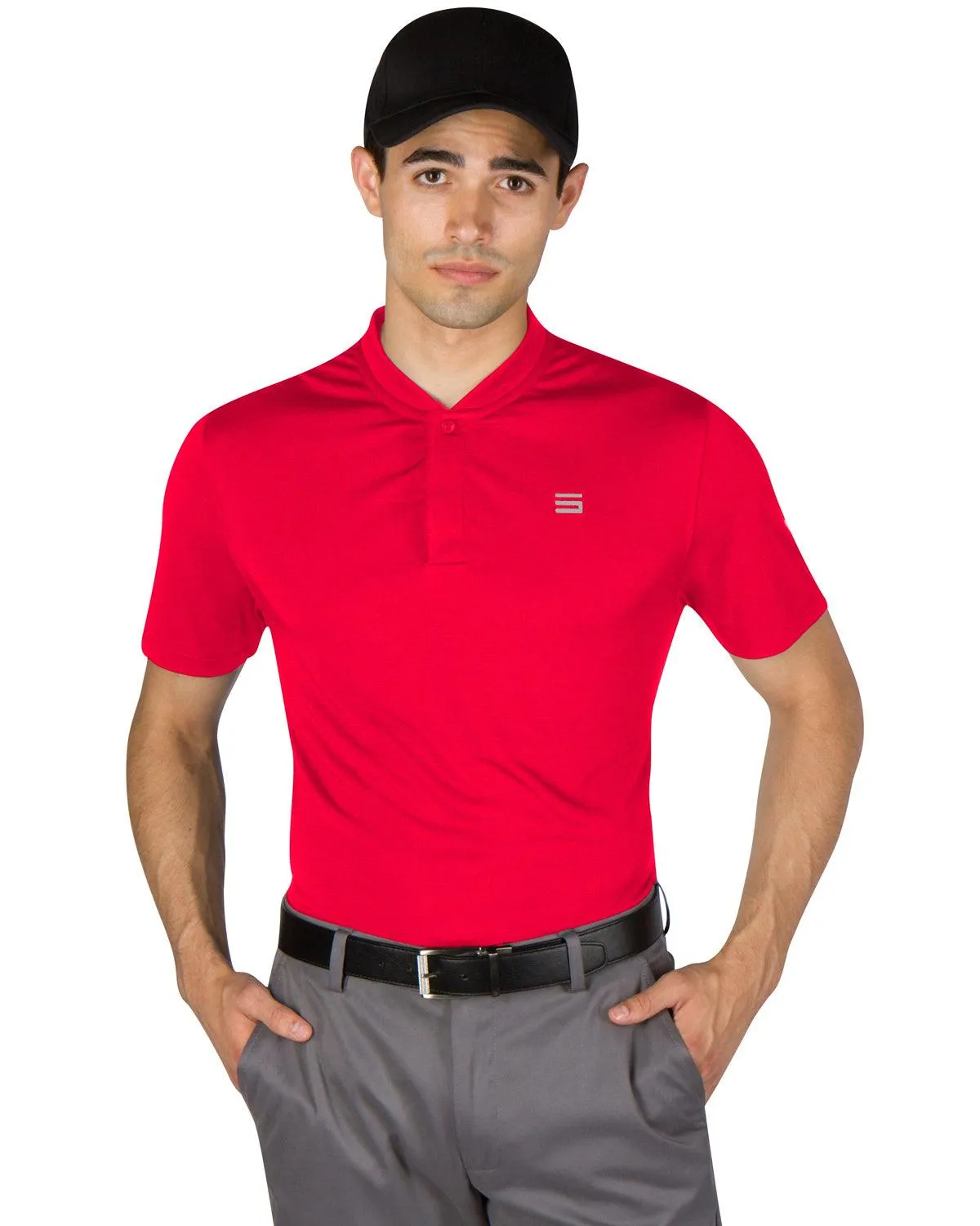 Men's Solid Collarless Golf Polo