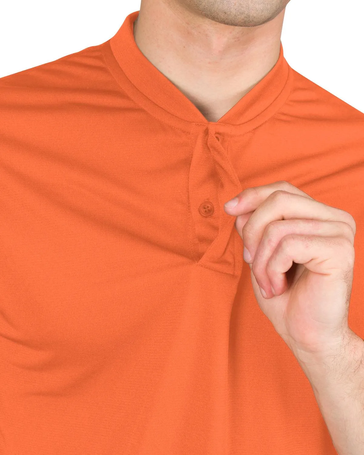 Men's Solid Collarless Golf Polo