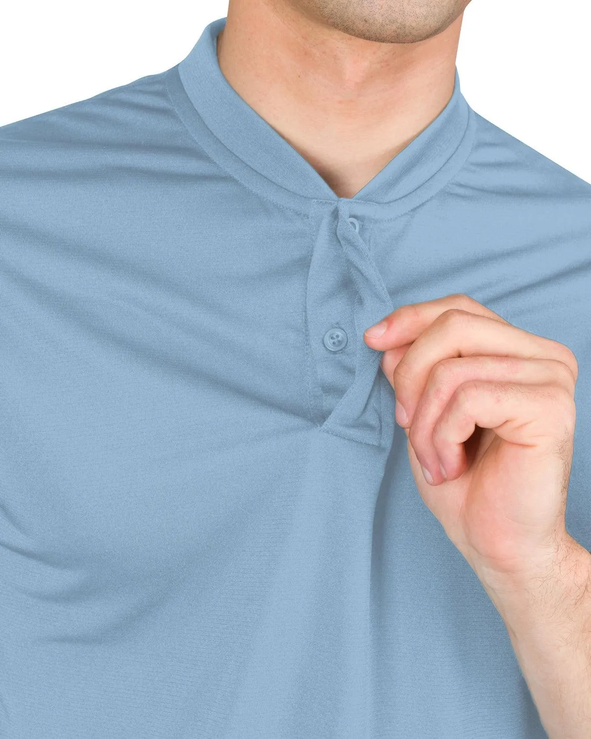 Men's Solid Collarless Golf Polo