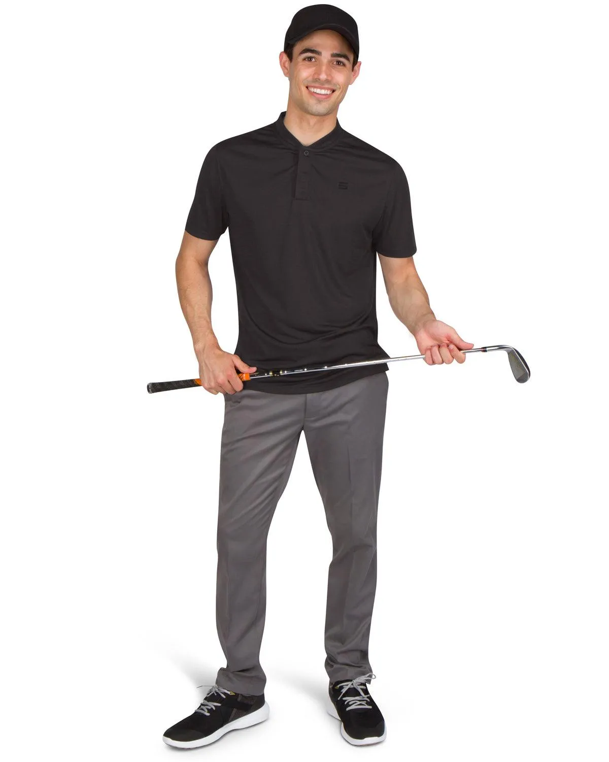 Men's Solid Collarless Golf Polo
