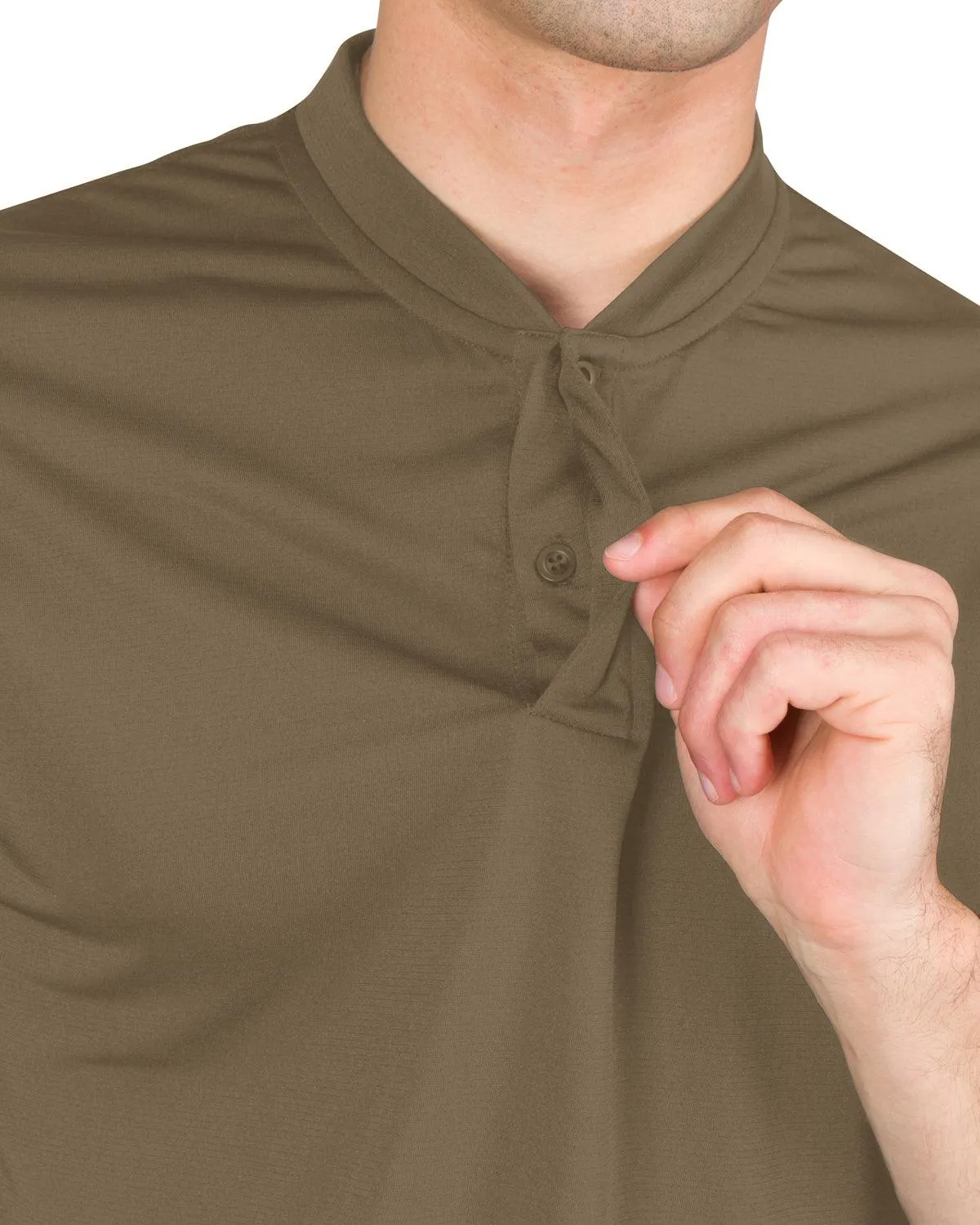 Men's Solid Collarless Golf Polo
