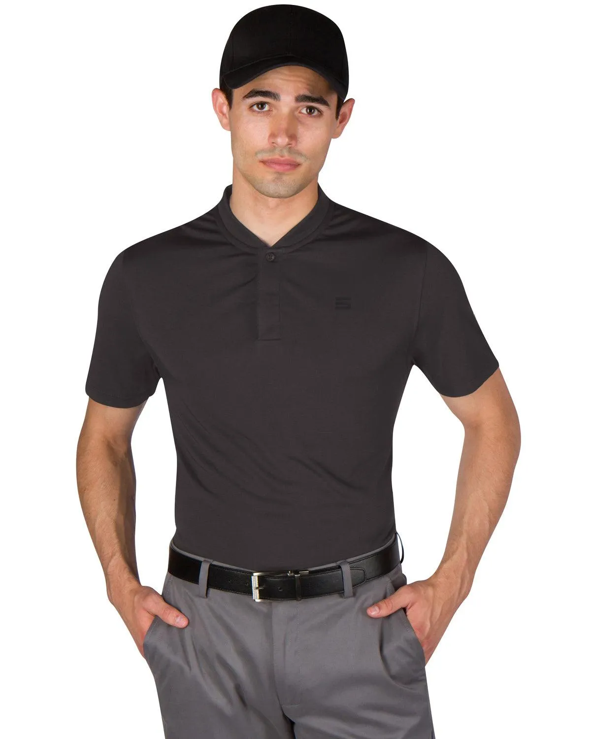 Men's Solid Collarless Golf Polo