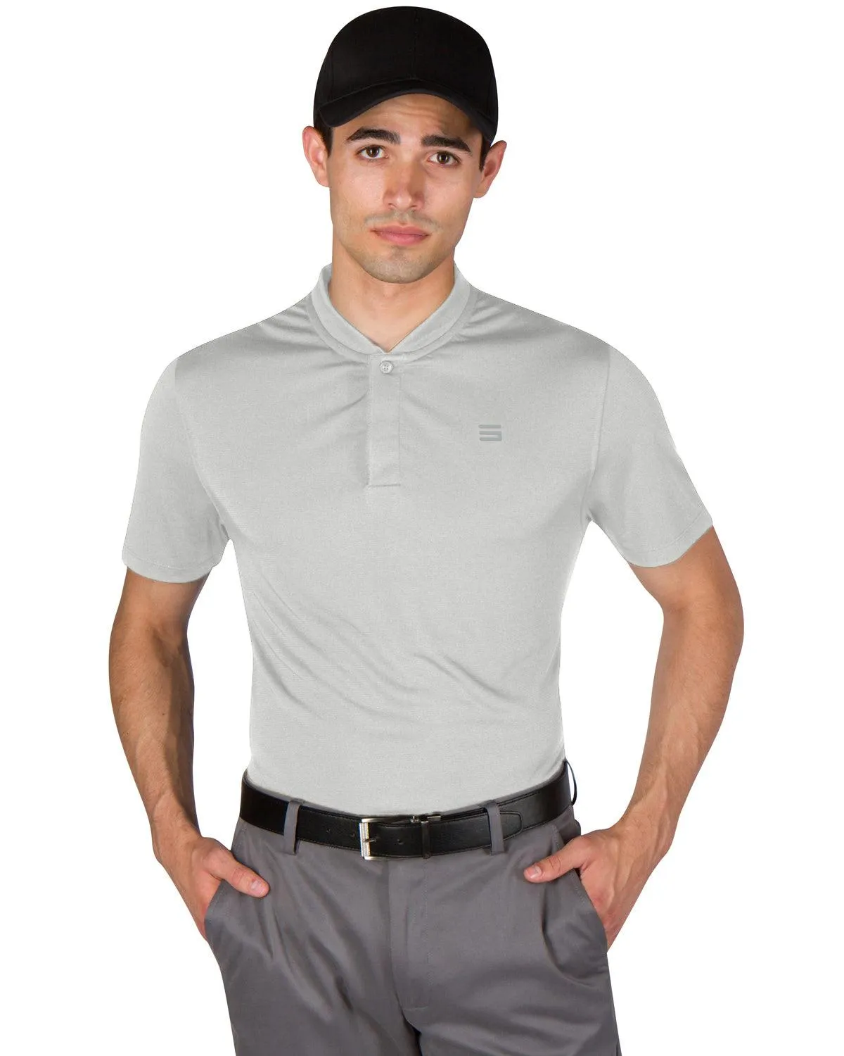 Men's Solid Collarless Golf Polo