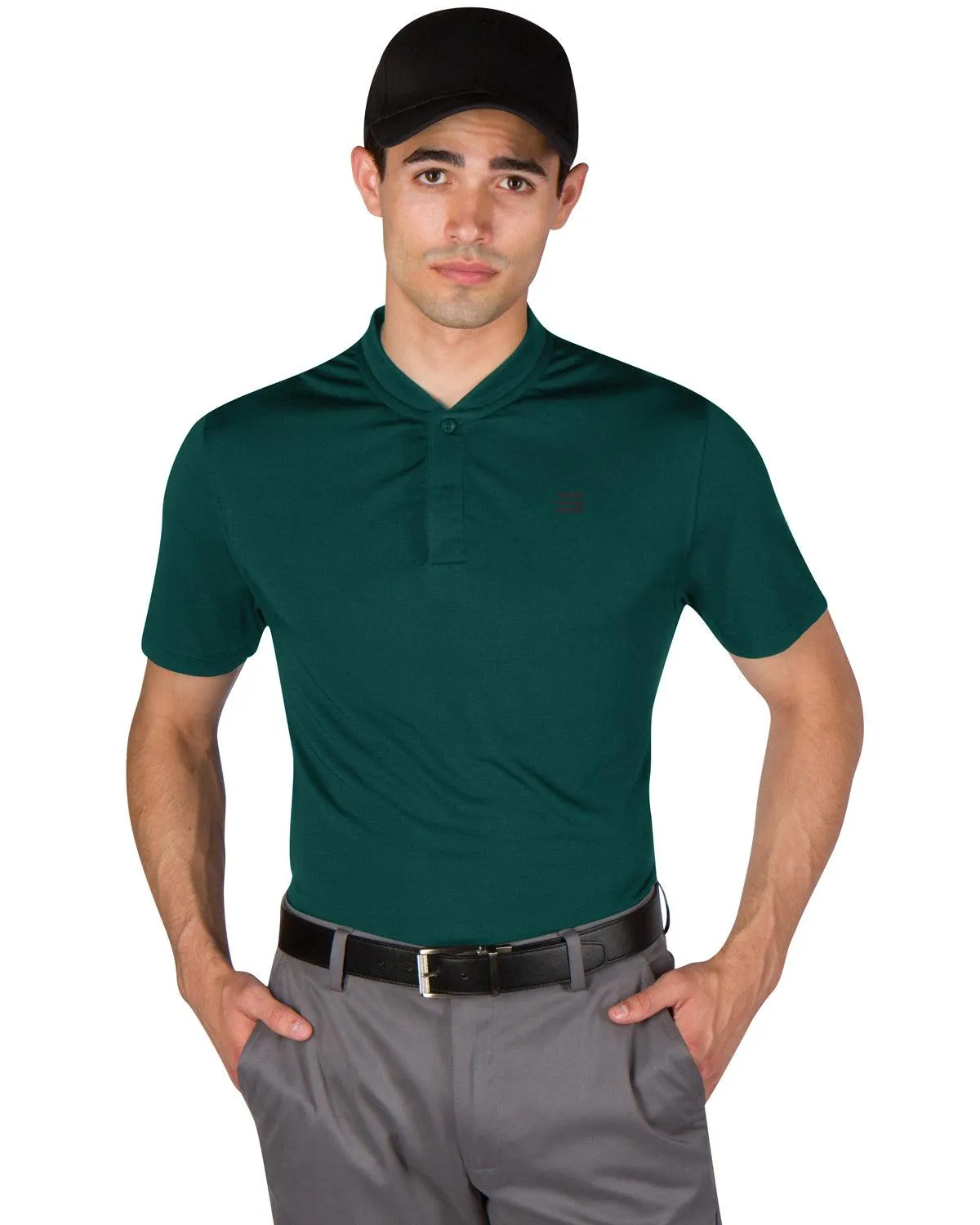 Men's Solid Collarless Golf Polo