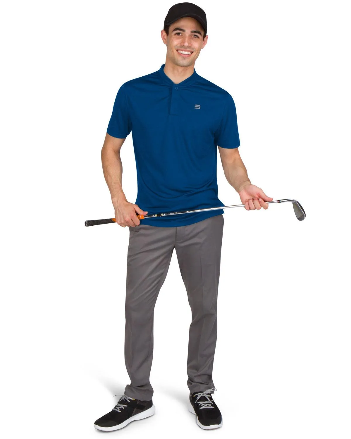 Men's Solid Collarless Golf Polo