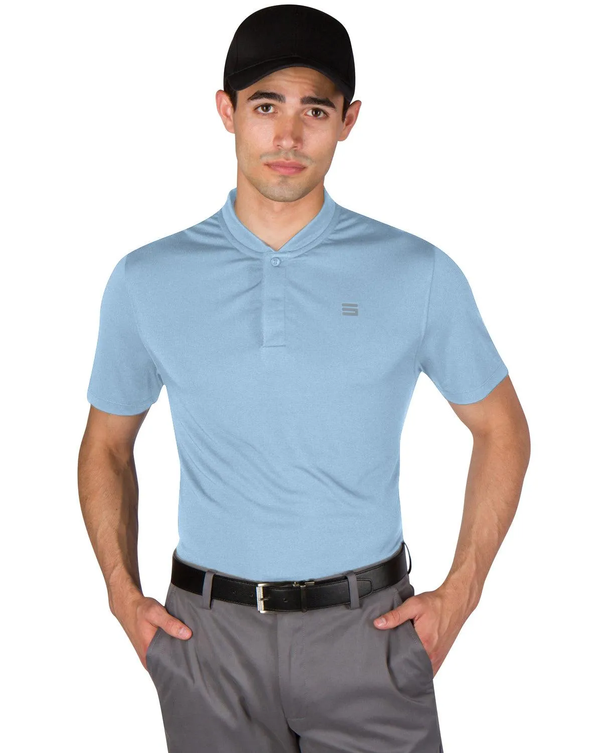 Men's Solid Collarless Golf Polo