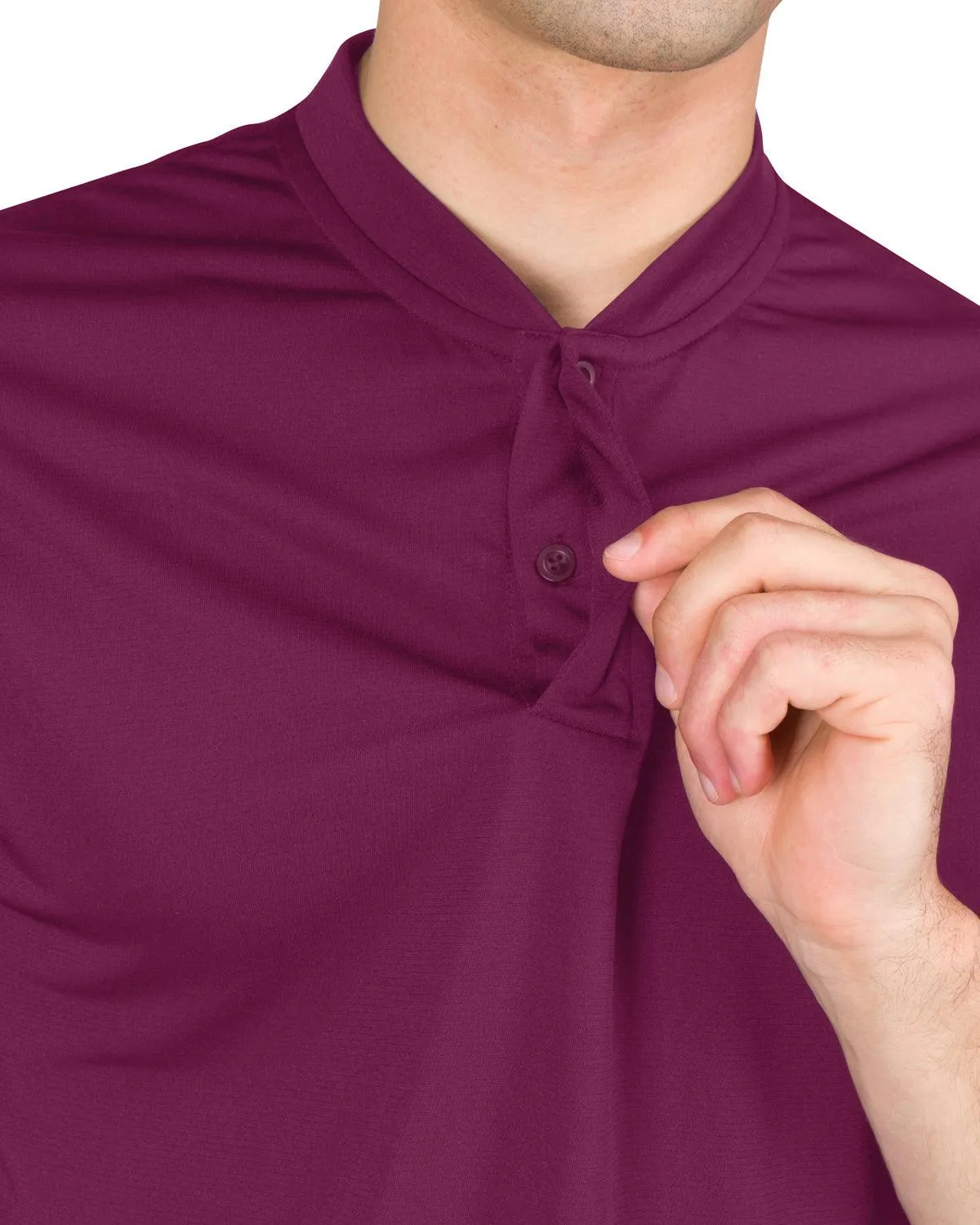 Men's Solid Collarless Golf Polo