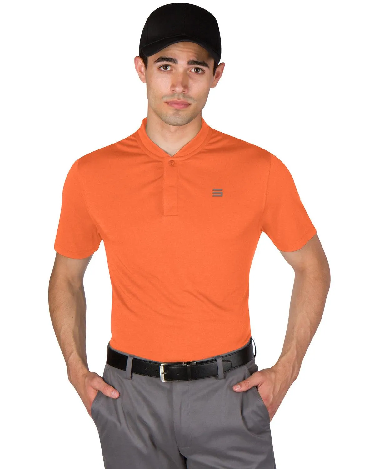 Men's Solid Collarless Golf Polo