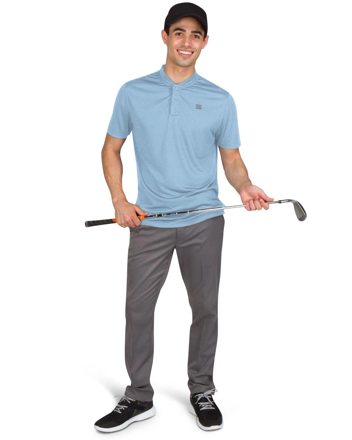 Men's Solid Collarless Golf Polo