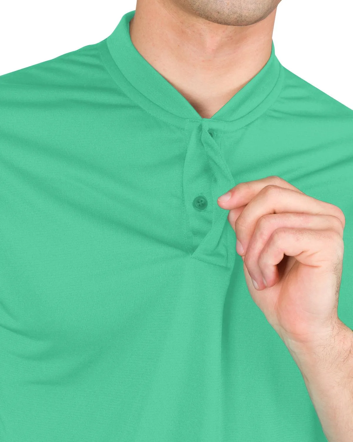 Men's Solid Collarless Golf Polo