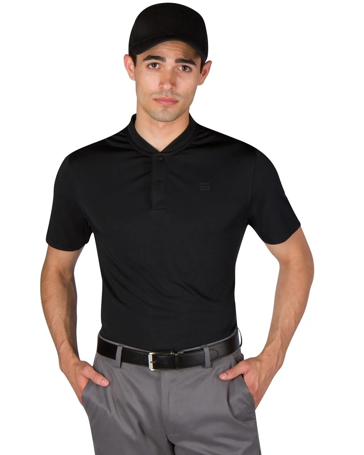 Men's Solid Collarless Golf Polo