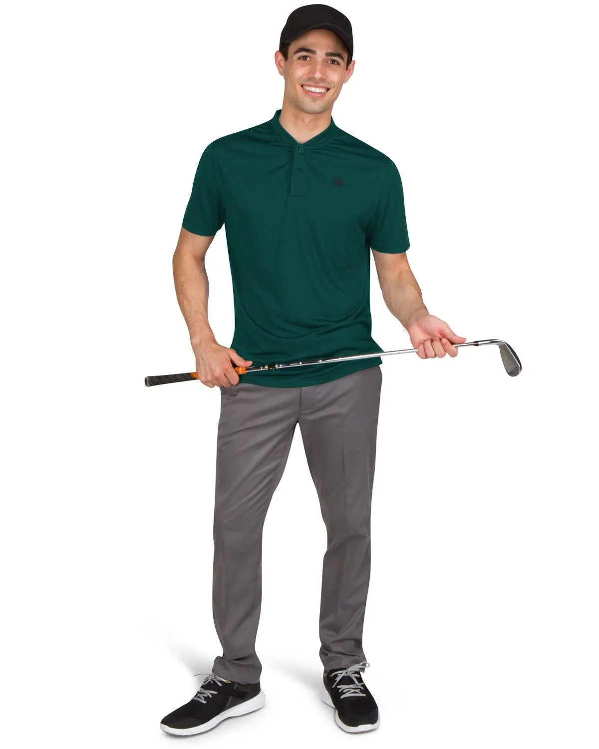 Men's Solid Collarless Golf Polo