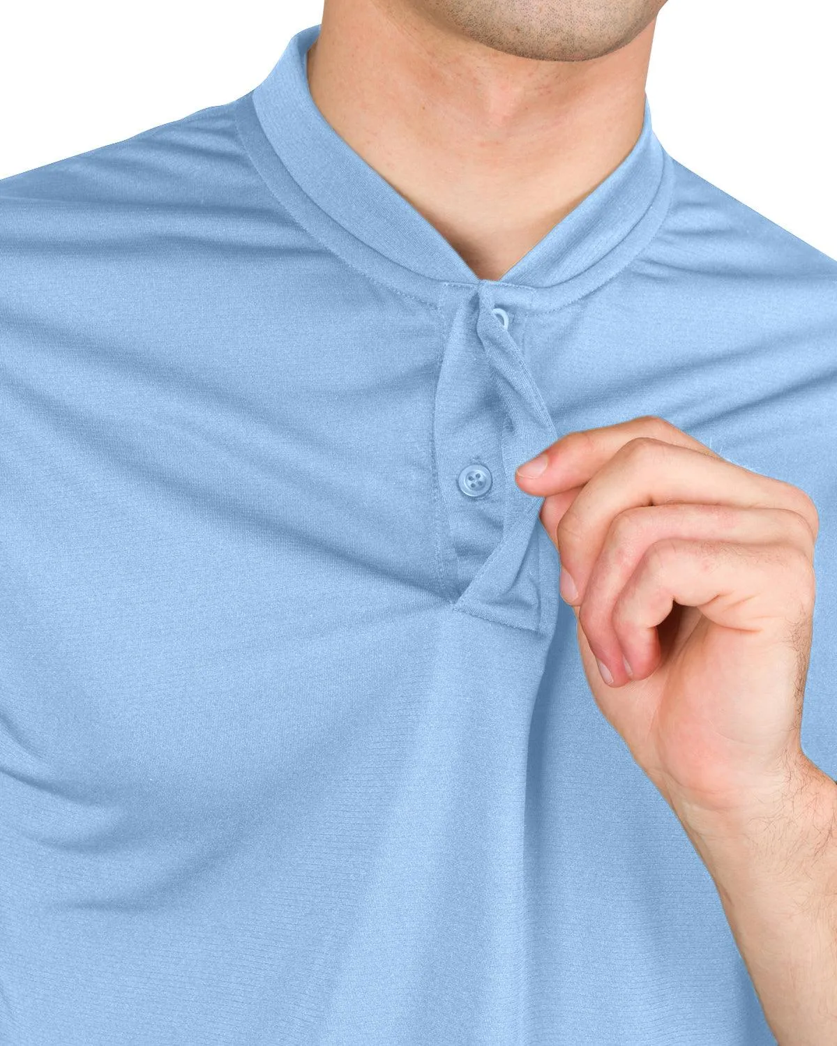 Men's Solid Collarless Golf Polo
