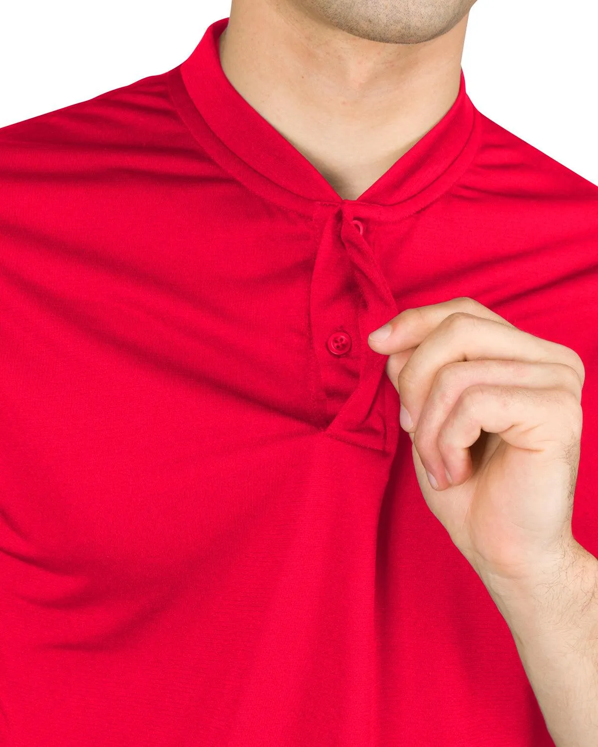 Men's Solid Collarless Golf Polo