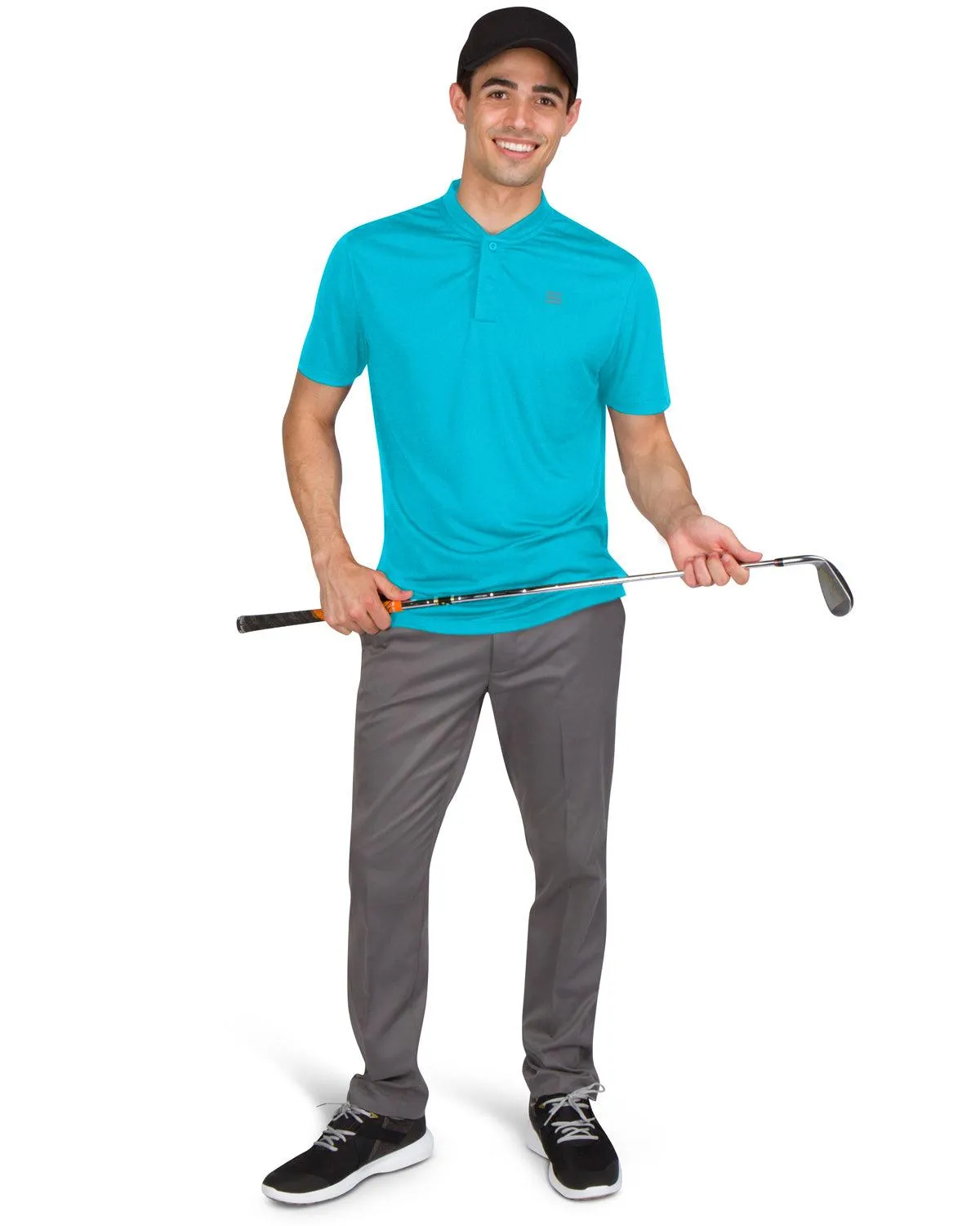 Men's Solid Collarless Golf Polo