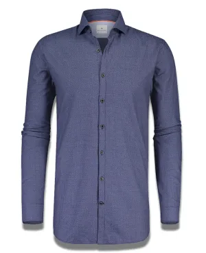 Micro Weave Comfort Navy Shirt