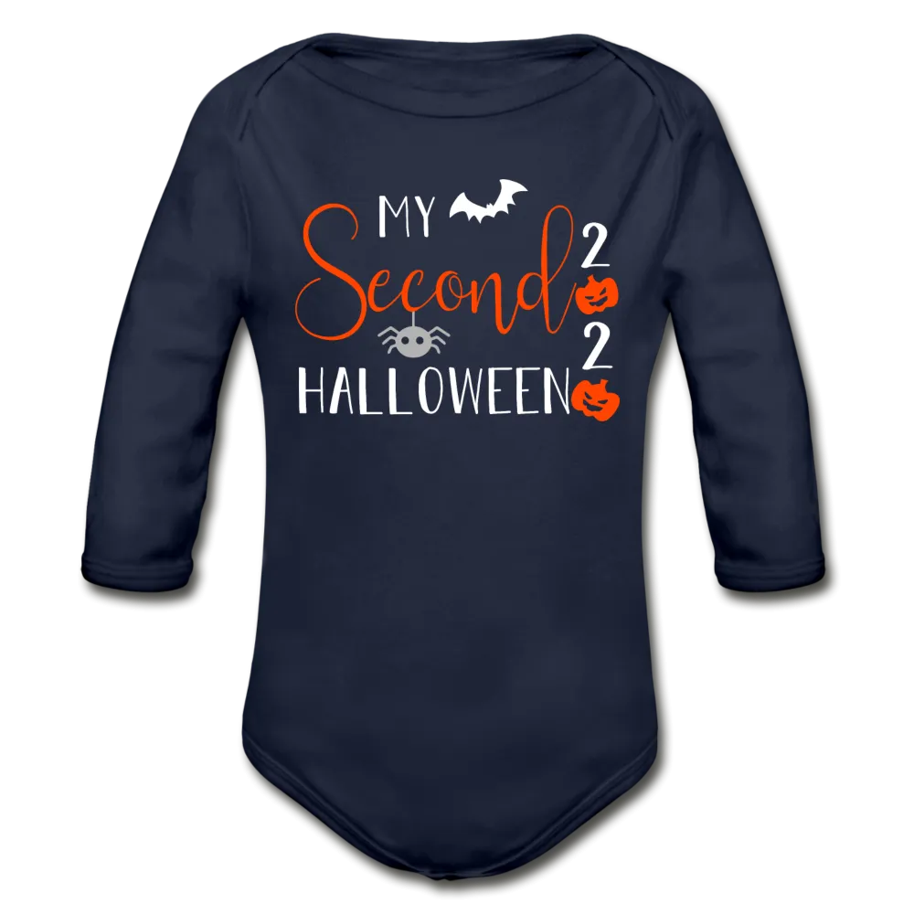 My Second Halloween Organic Long Sleeve Baby Bodysuit