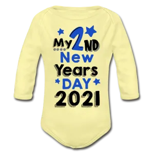 My Second New Years Day 2021 Organic Long Sleeve Baby Bodysuit