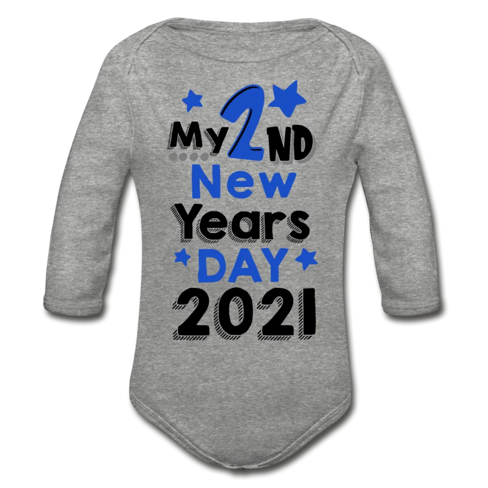 My Second New Years Day 2021 Organic Long Sleeve Baby Bodysuit