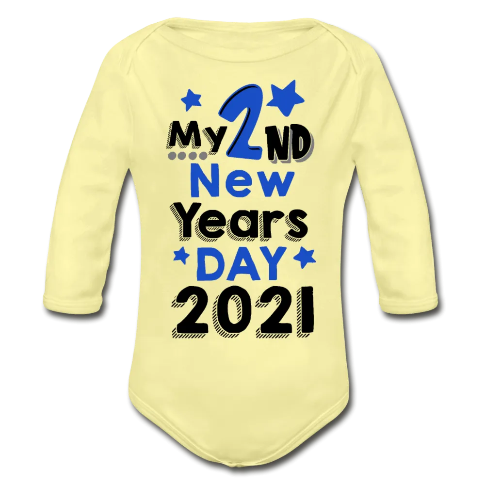 My Second New Years Day 2021 Organic Long Sleeve Baby Bodysuit