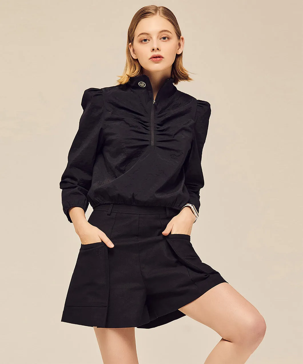 MYCL Big Pocket Culotte Short Pants - Black