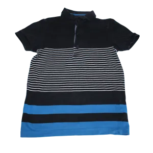 Navy Stripe Polo Tee