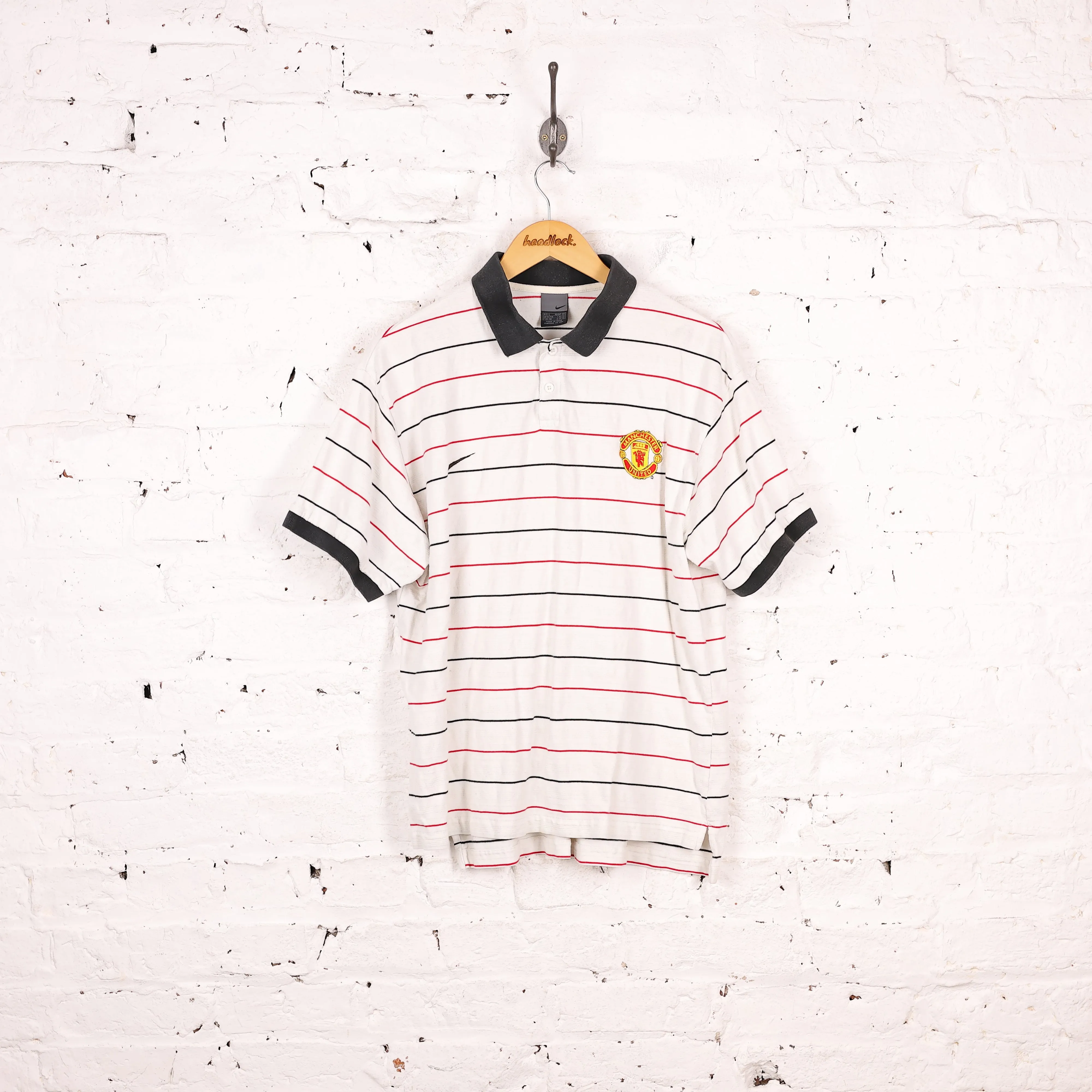 Nike Manchester United Polo Shirt - White - L