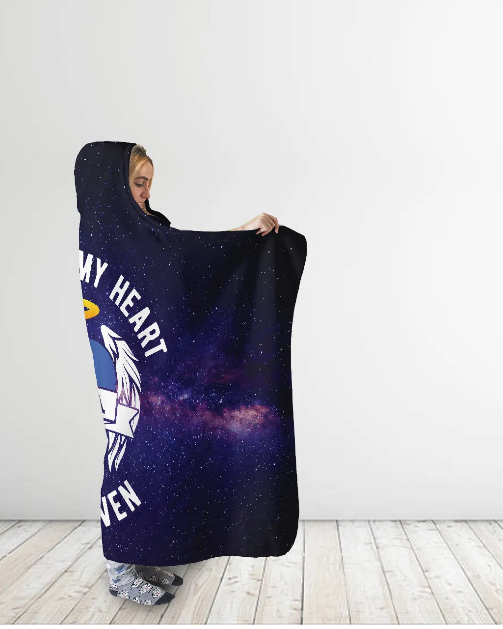 Papa A Piece Of My Heart Is In Heaven Hooded Blanket