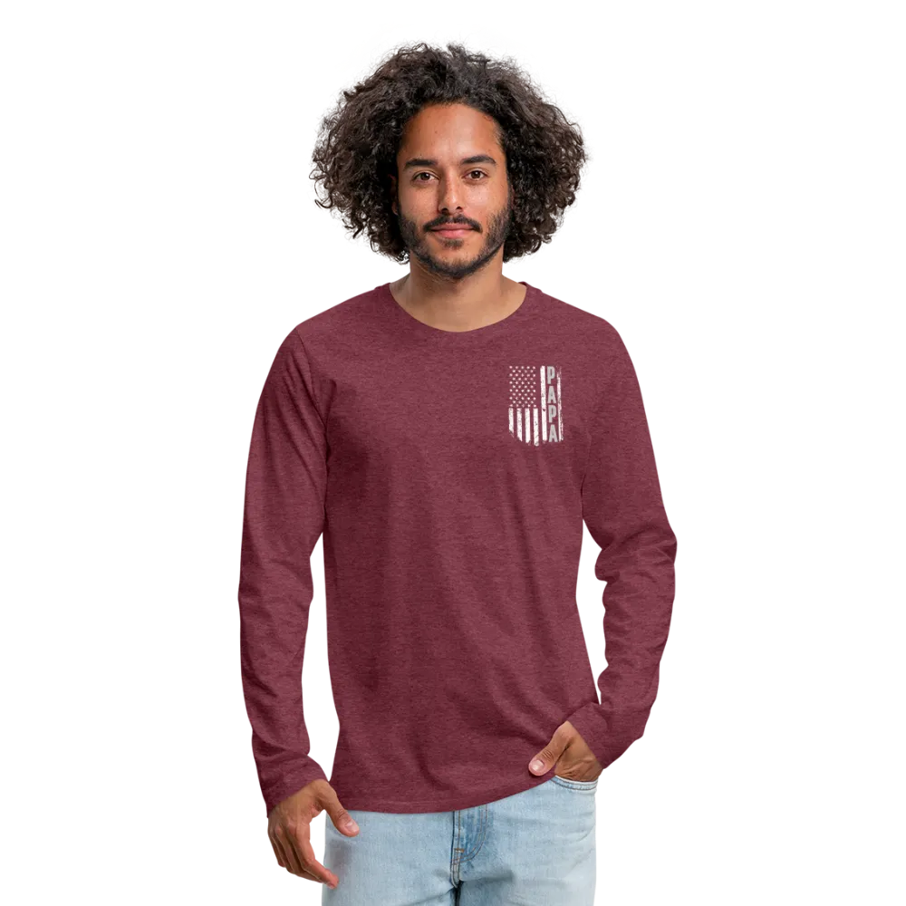 Papa American Flag Men's Premium Long Sleeve T-Shirt