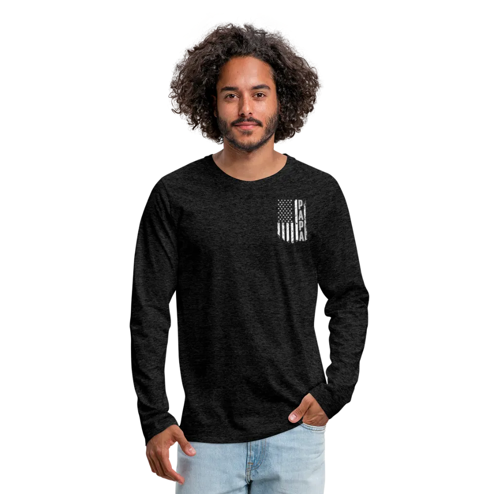 Papa American Flag Men's Premium Long Sleeve T-Shirt