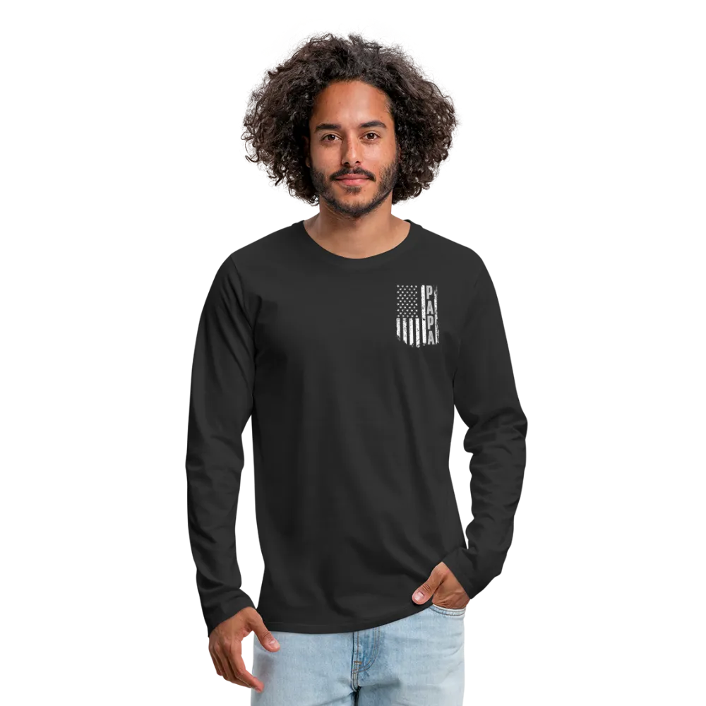 Papa American Flag Men's Premium Long Sleeve T-Shirt