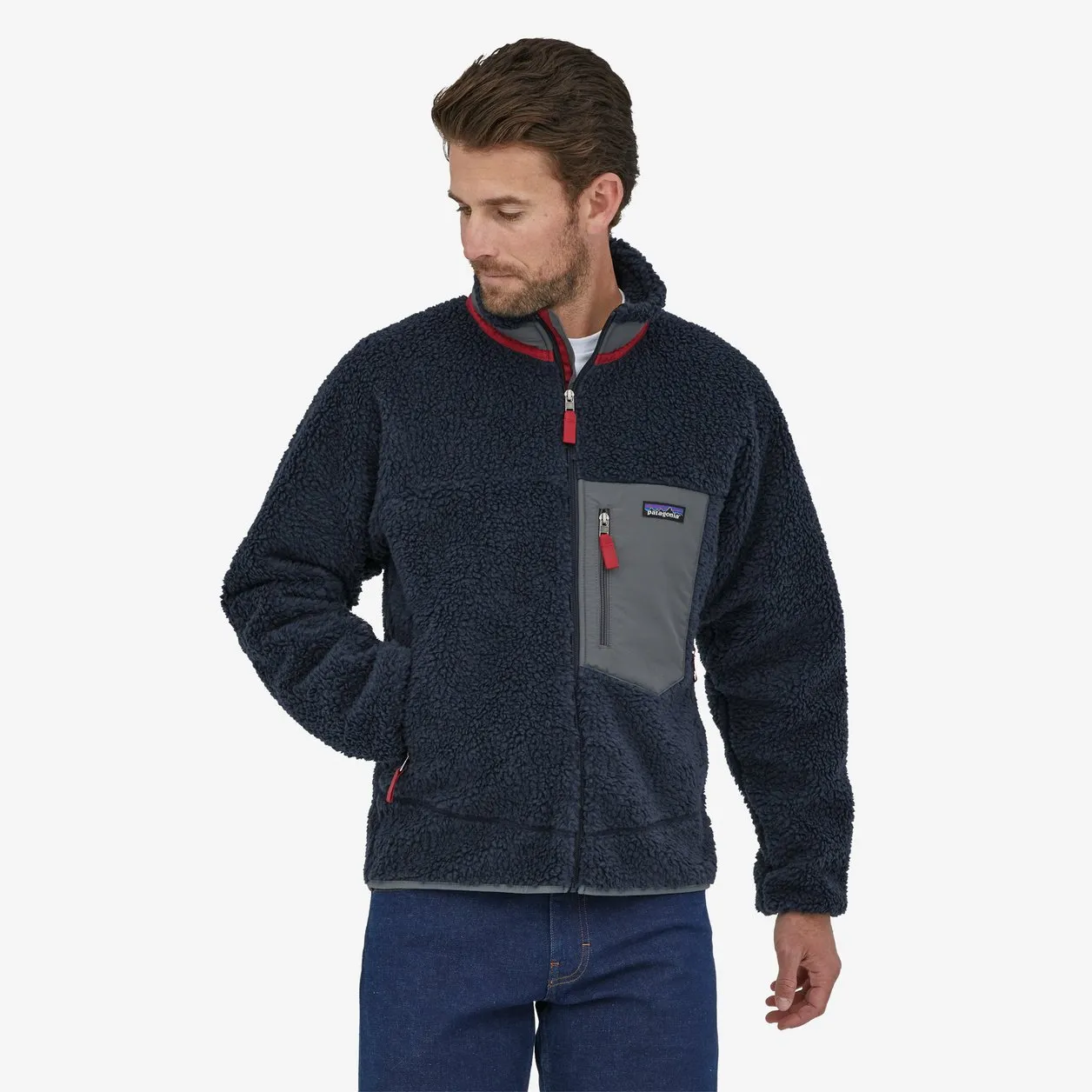 Patagonia - M's Classic Retro-X Jkt - New Navy w/ Wax Red