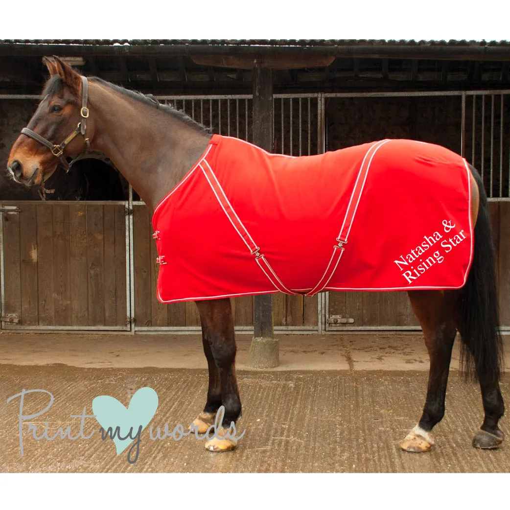 Personalised Equestrian Horse Pony Fleece Rug Cooler - Standard Style