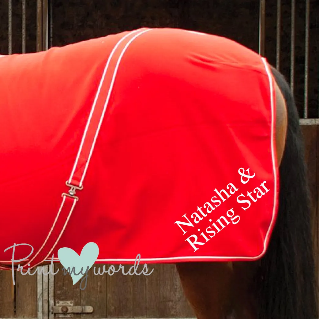 Personalised Equestrian Horse Pony Fleece Rug Cooler - Standard Style