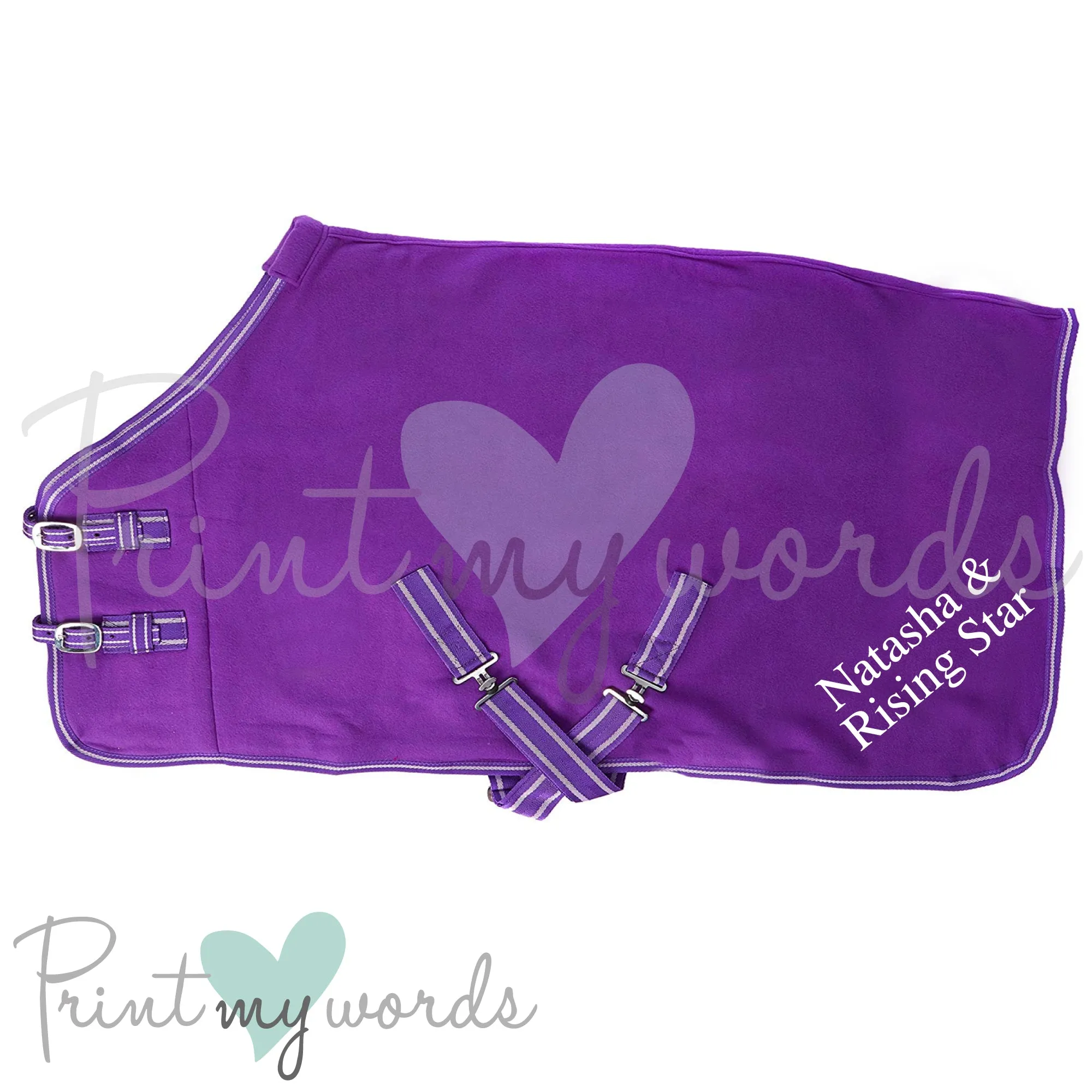 Personalised Equestrian Horse Pony Fleece Rug Cooler - Standard Style