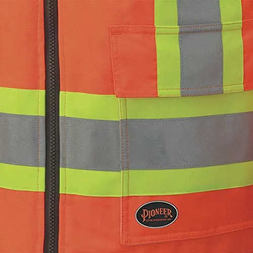 Pioneer V1120350-2XL Winter 6-in-1 Bomber Jacket - 100% Waterproof hi-viz Rainwear, Orange, 2XL