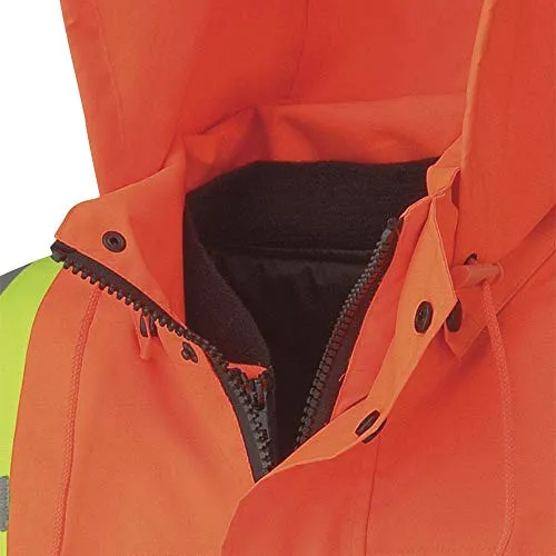 Pioneer V1120350-2XL Winter 6-in-1 Bomber Jacket - 100% Waterproof hi-viz Rainwear, Orange, 2XL