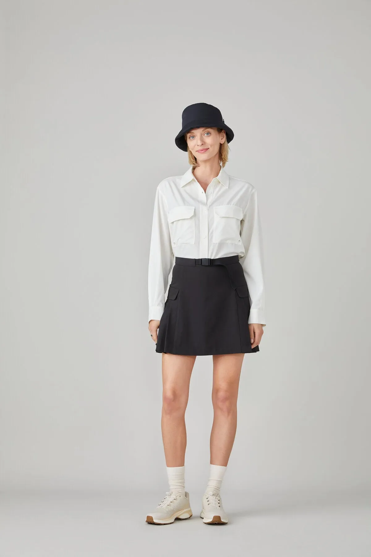 Pleated Cargo Skort